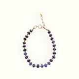 Bracelet lapis lazuli & fleurettes gold filled