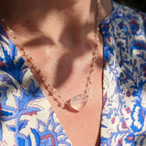 Sweet heart rose quartz heart necklace