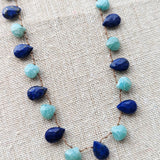 Lapis lazuli amazonite petal necklace 
