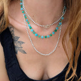 Amazonite chrysoprase petal necklace 