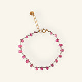 Bracelet mini pétales tourmaline rose
