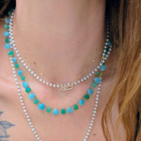 Amazonite chrysoprase petal necklace 