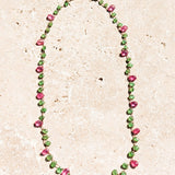 Tsavorite Petals Pink Sapphire Tulip Necklace