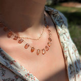 Sunstone petal necklace