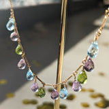Spring amethyst peridot topaz necklace