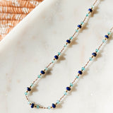 lapis lazuli apatite Holi necklace