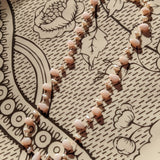 Pink opal and pearl petal necklace