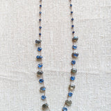 Labradorite kyanite petal necklace