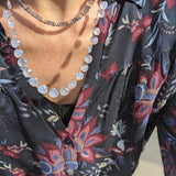 Heart chalcedony petal necklace