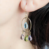Spring amethyst peridot topaz earrings