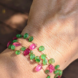 Tsavorite Petals Pink Sapphire Tulip Necklace