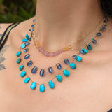 Kyanite petal necklace 