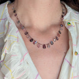 Mystic spinel petal necklace