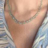 Sky blue petal apatite necklace