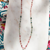 Tourmaline ingot and topaz necklace 