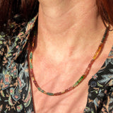 Rainbow peace tourmaline necklace