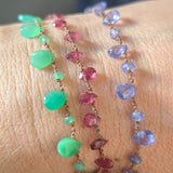 Bracelet mini pétales tourmaline rose