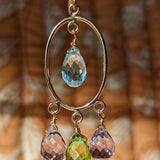 Spring amethyst peridot topaz earrings