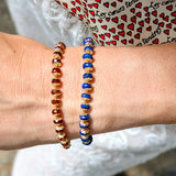 Bracelet lapis lazuli & fleurettes gold filled