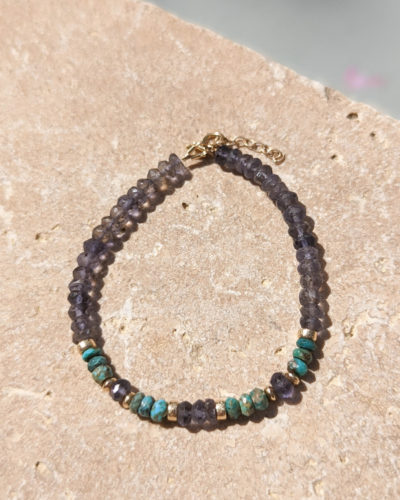 bracelet iolite turquoise