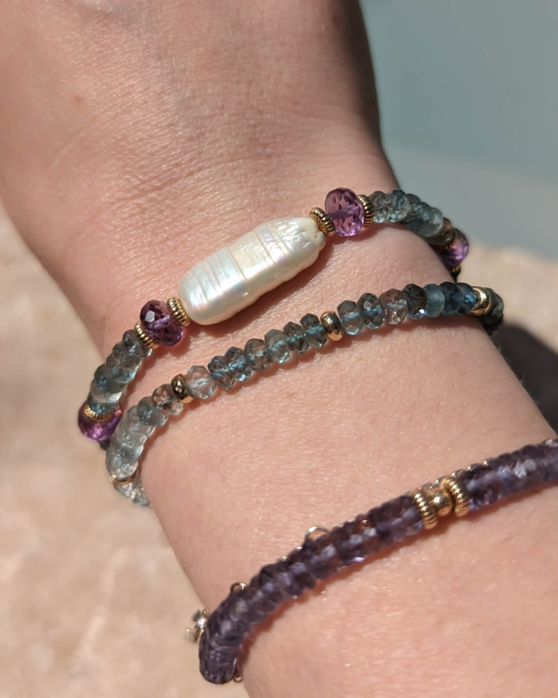 bracelet perle amethyste aigue marine 3