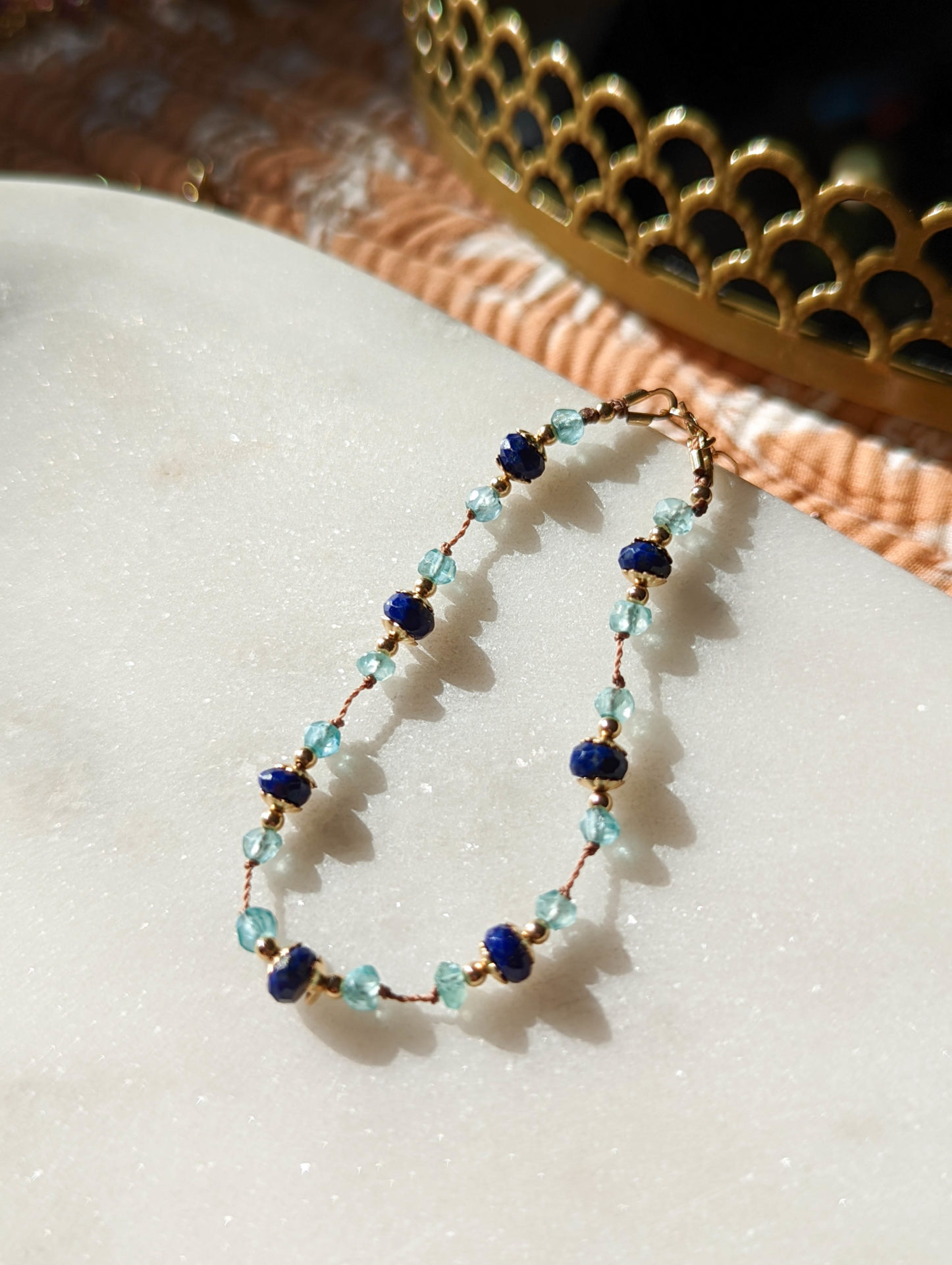 bracelet lapis lazuli apatite holi