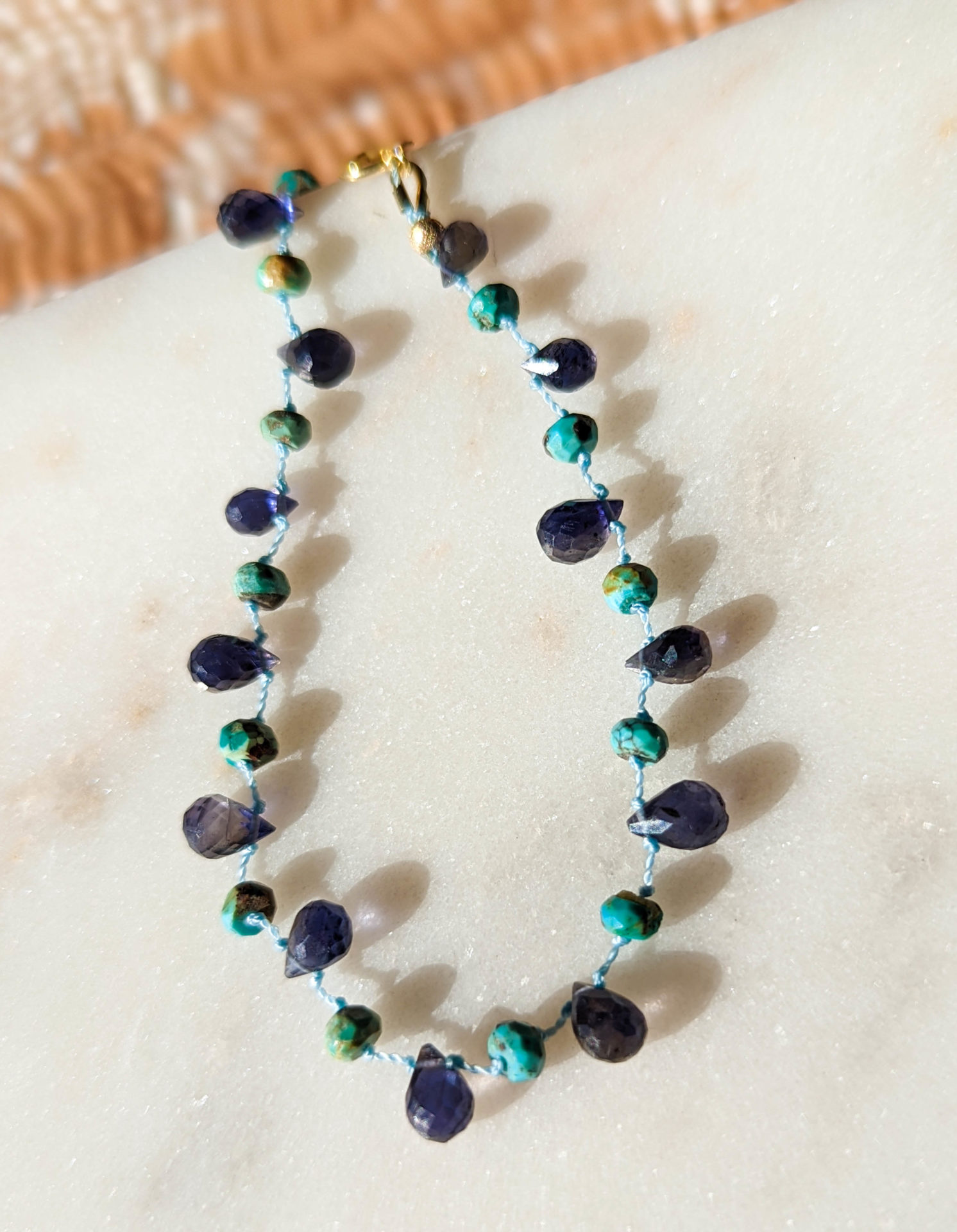 anklet iolite turquoise