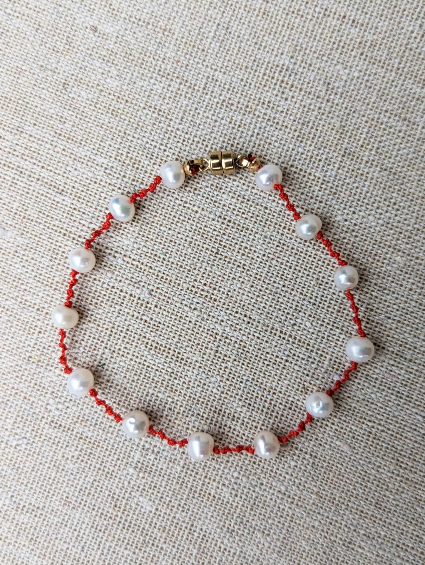 Bracelet de perles de culture, Agate rouge, Pierre fines